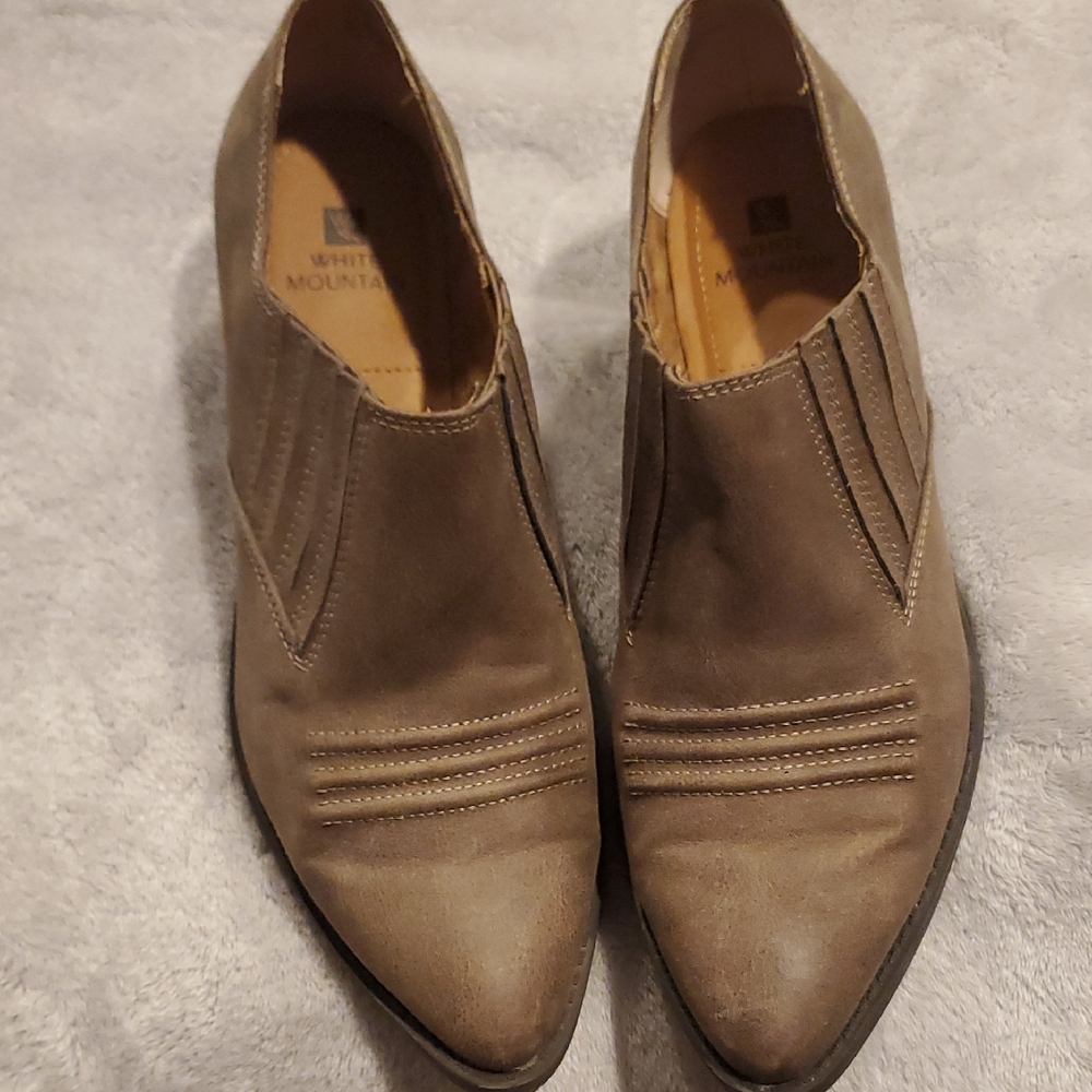 White Mountain Tan Booties with Slip-On Design